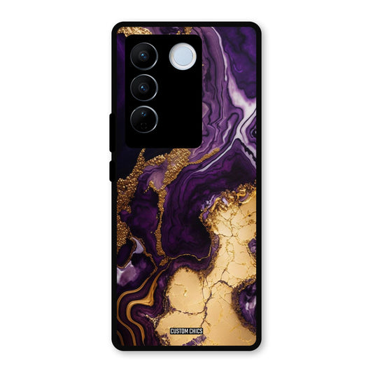 Viole Gold Vivo V27 Pro Mobile Back Cover - Aesthetic PrintShield Case