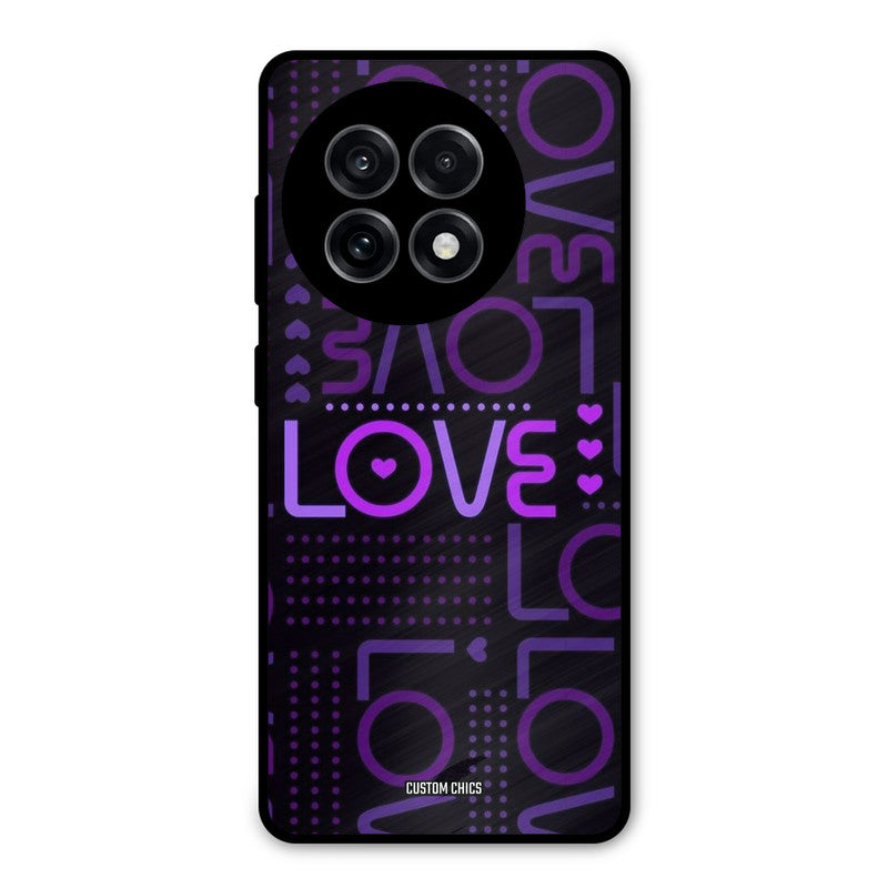 Violet Love OnePlus 13R Mobile Back Cover - Typography PrintShield Case