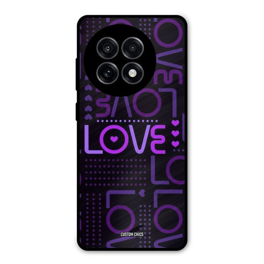 Violet Love OnePlus 13R Mobile Back Cover - Typography PrintShield Case