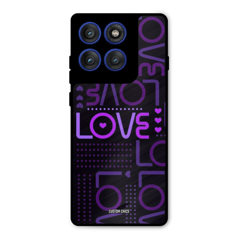 Violet Love Motorola Edge 60 Pro Mobile Back Cover - Typography PrintShield Case