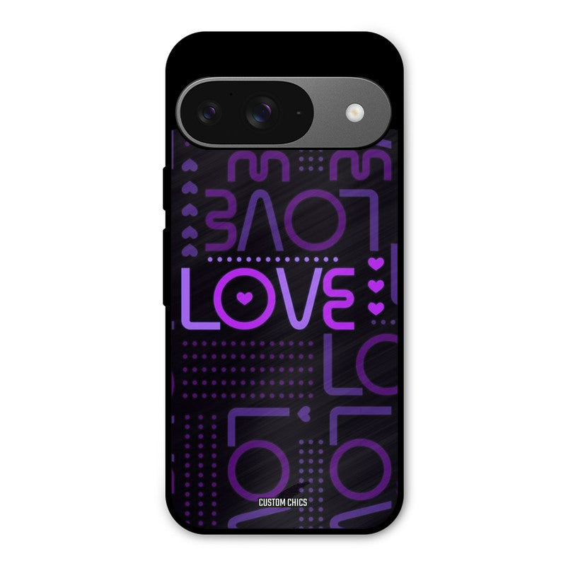 Violet Love Google Pixel 9 Mobile Back Cover - Typography PrintShield Case