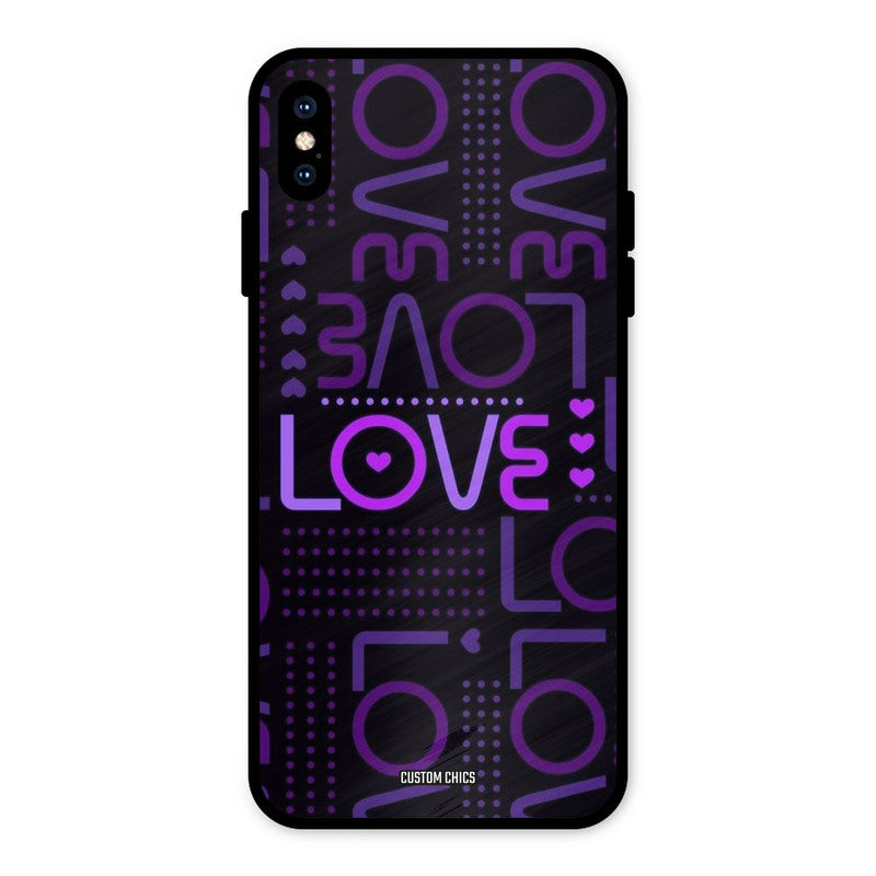 Violet Love iPhone XS Max Mobile Back Cover - Typography PrintShield Case