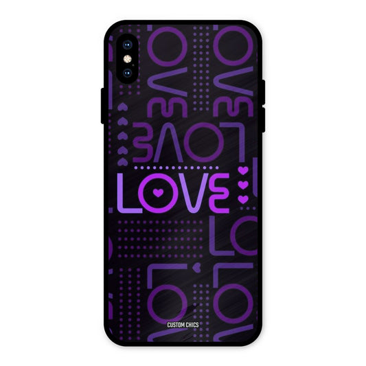 Violet Love iPhone XS Max Mobile Back Cover - Typography PrintShield Case