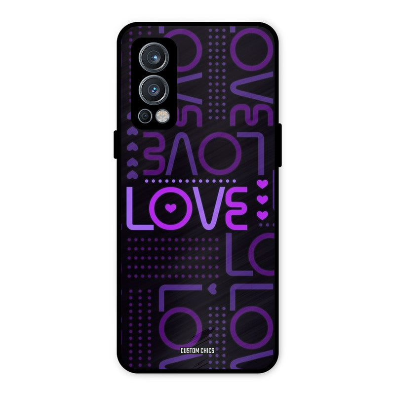 Violet Love OnePlus Nord 2 5G Mobile Back Cover - Typography PrintShield Case