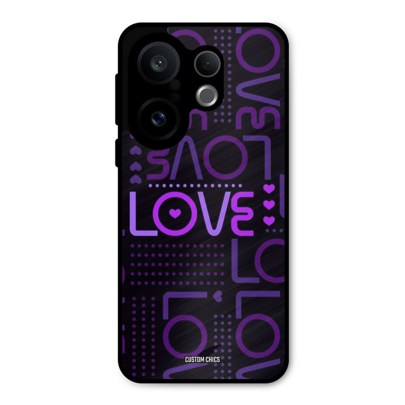 Violet Love Vivo X200 FE Mobile Back Cover - Typography PrintShield Case