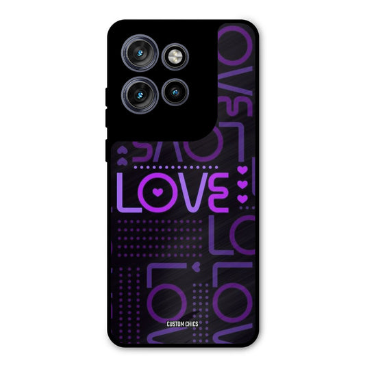 Violet Love Motorola Edge 50 Neo Mobile Back Cover - Typography PrintShield Case