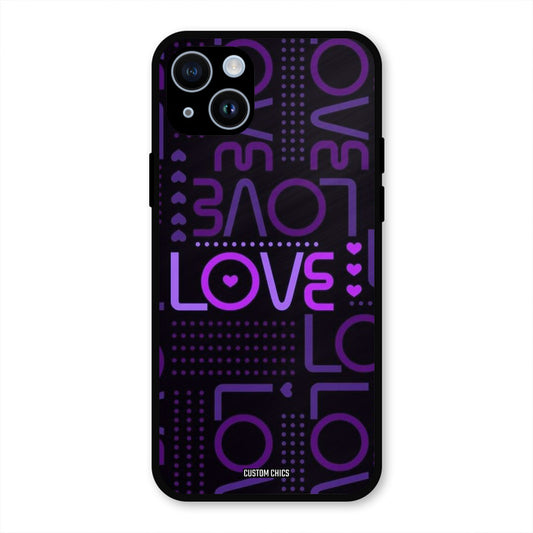 Violet Love iPhone 14 Mobile Back Cover - Typography PrintShield Case