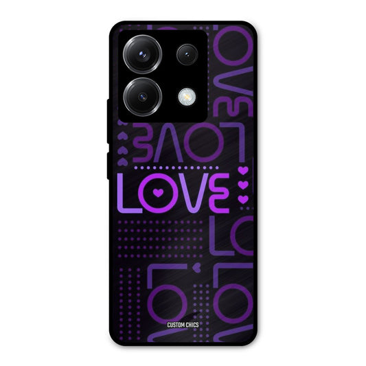 Violet Love Poco X6 Mobile Back Cover - Typography PrintShield Case