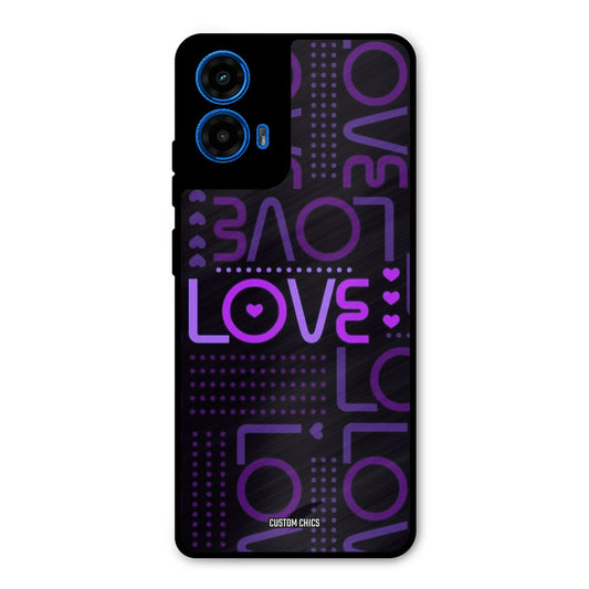 Violet Love Moto G45 Mobile Back Cover - Typography PrintShield Case