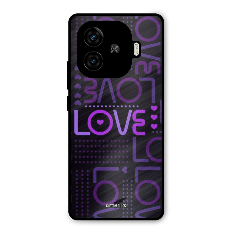 Violet Love iQoo Neo 10R Mobile Back Cover - Typography PrintShield Case