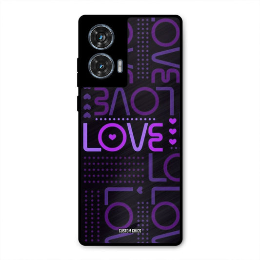 Violet Love Moto G96 Mobile Back Cover - Typography PrintShield Case