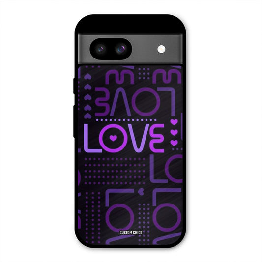 Violet Love Google Pixel 8a Mobile Back Cover - Typography PrintShield Case