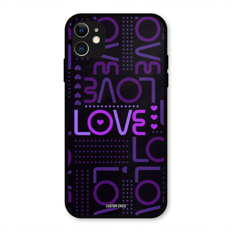Violet Love iPhone 11 Mobile Back Cover - Typography PrintShield Case