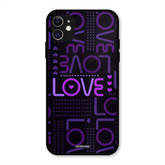 Violet Love iPhone 11 Mobile Back Cover - Typography PrintShield Case