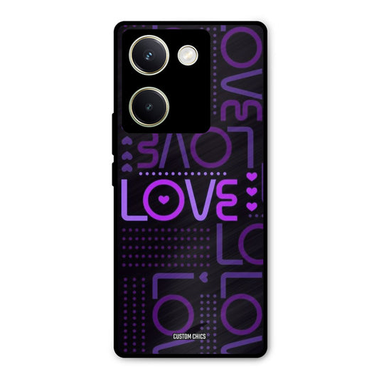 Violet Love Vivo Y200 Pro Mobile Back Cover - Typography PrintShield Case