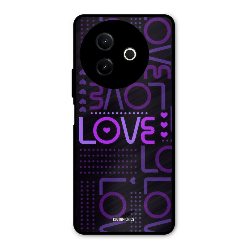 Violet Love Vivo Y39 Mobile Back Cover - Typography PrintShield Case