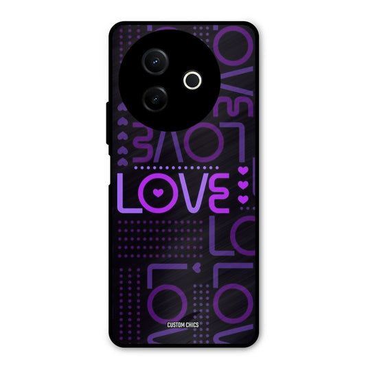 Violet Love Vivo Y39 Mobile Back Cover - Typography PrintShield Case
