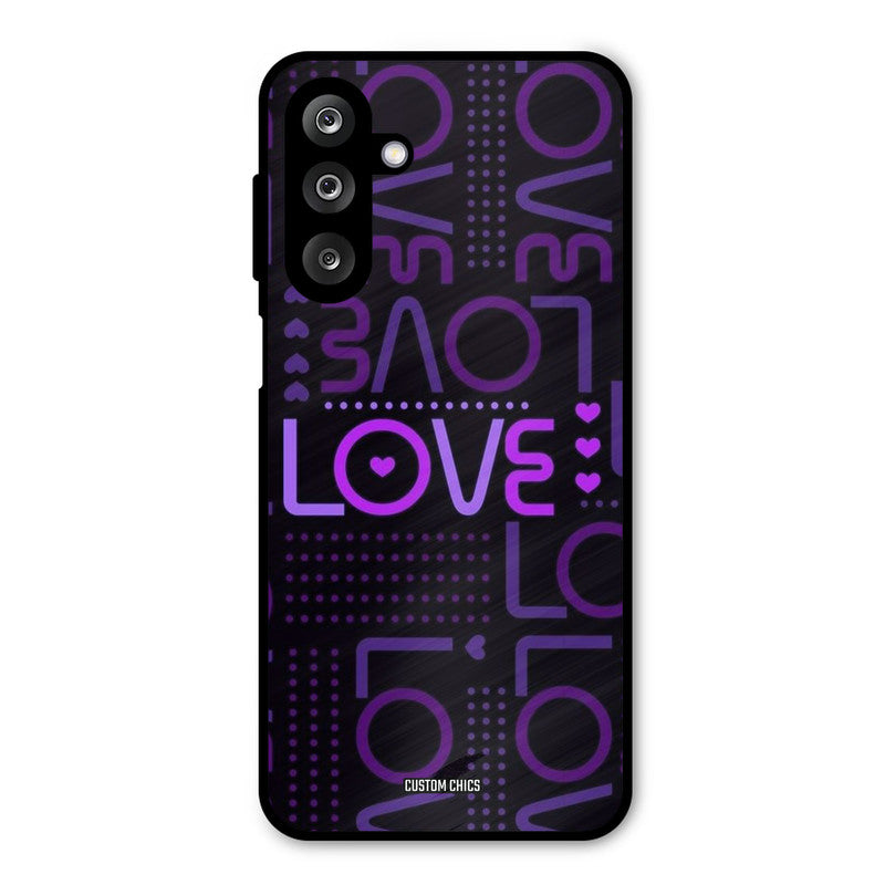 Violet Love Samsung Galaxy M36 Mobile Back Cover - Typography PrintShield Case