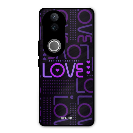 Violet Love Vivo V50 Mobile Back Cover - Typography PrintShield Case