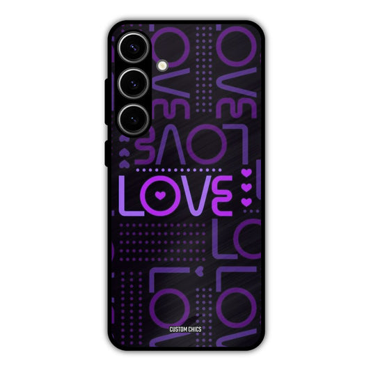 Violet Love Samsung Galaxy S24 Plus Mobile Back Cover - Typography PrintShield Case