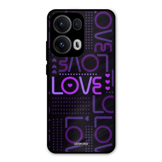 Violet Love Oppo Reno 13 Pro 5G Mobile Back Cover - Typography PrintShield Case