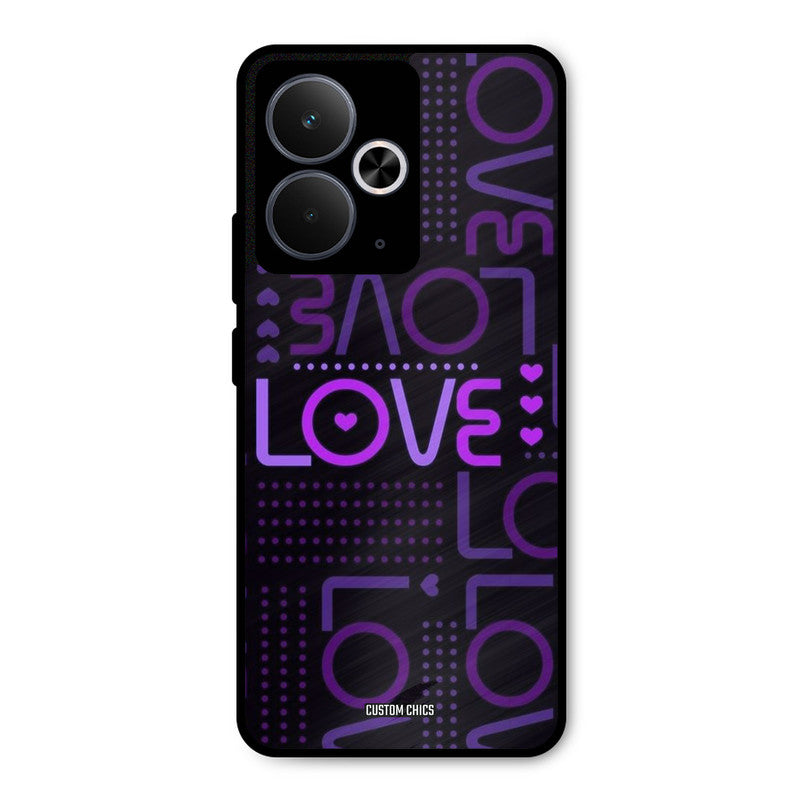 Violet Love Realme 14T Mobile Back Cover - Typography PrintShield Case
