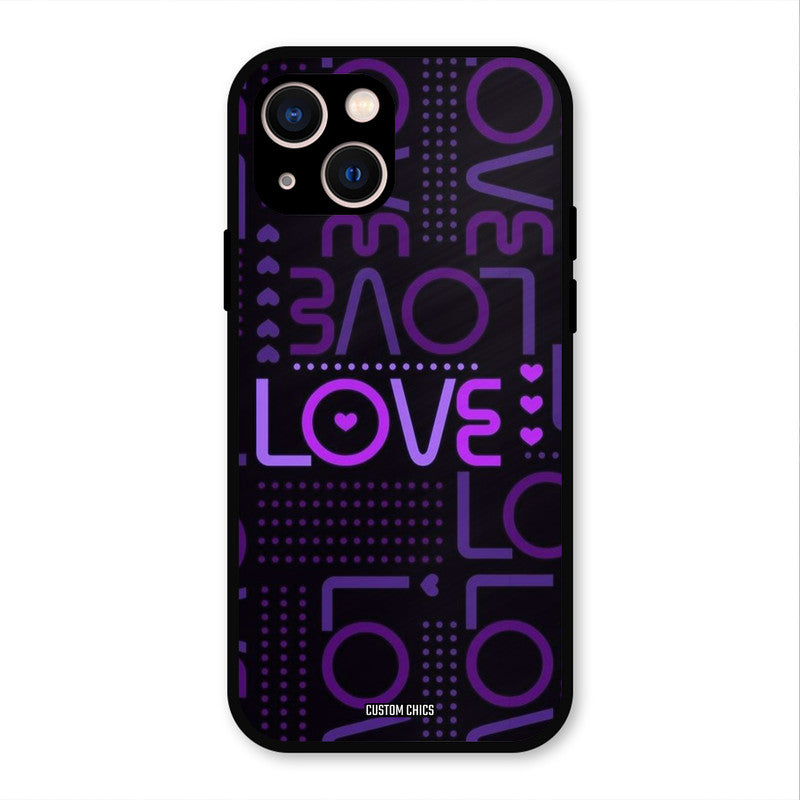 Violet Love iPhone 13 Mobile Back Cover - Typography PrintShield Case