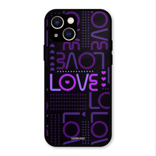 Violet Love iPhone 13 Mobile Back Cover - Typography PrintShield Case