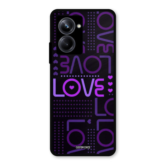 Violet Love Realme 10 Pro Mobile Back Cover - Typography PrintShield Case