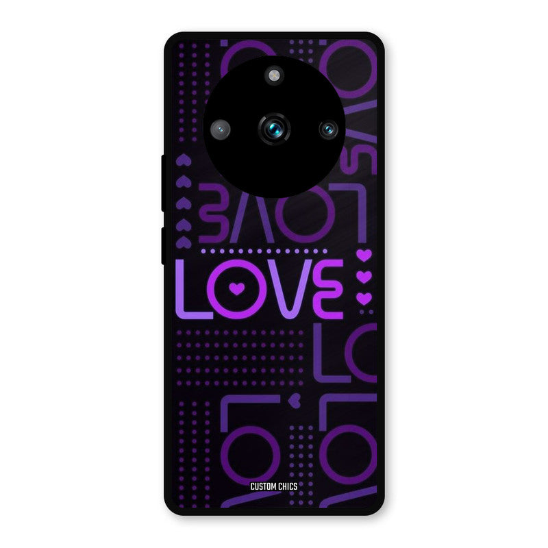 Violet Love Realme 11 Pro Plus Mobile Back Cover - Typography PrintShield Case