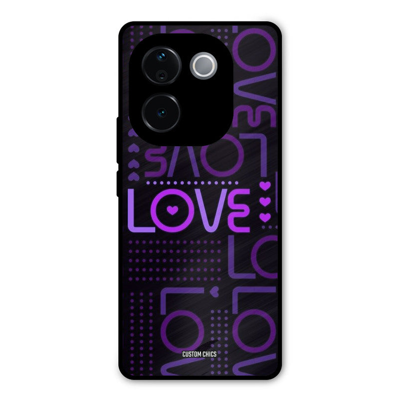 Violet Love Vivo T3 Pro Mobile Back Cover - Typography PrintShield Case