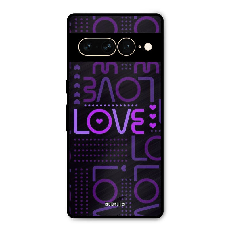 Violet Love Google Pixel 7 Pro Mobile Back Cover - Typography PrintShield Case