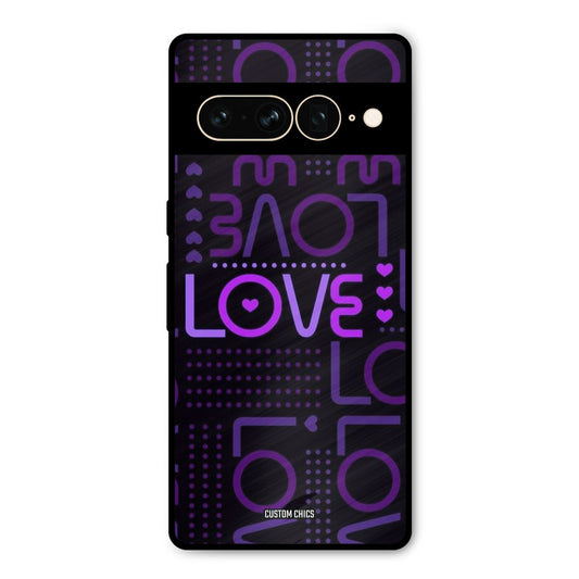 Violet Love Google Pixel 7 Pro Mobile Back Cover - Typography PrintShield Case