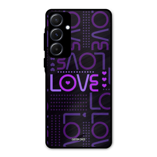 Violet Love Samsung Galaxy A55 5G Mobile Back Cover - Typography PrintShield Case