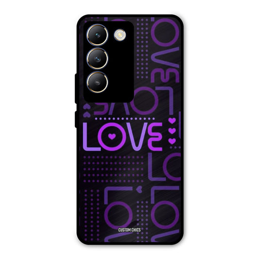 Violet Love Vivo Y200e Mobile Back Cover - Typography PrintShield Case
