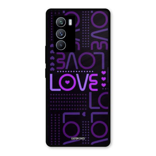 Violet Love iQOO 9SE Mobile Back Cover - Typography PrintShield Case