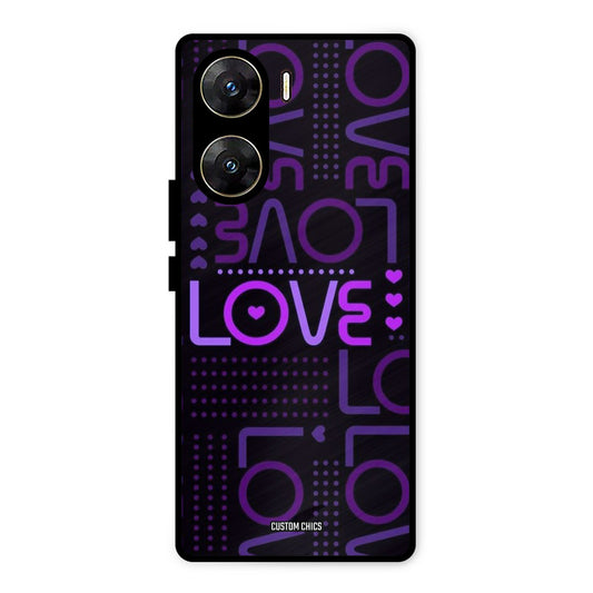 Violet Love Vivo V29e Mobile Back Cover - Typography PrintShield Case