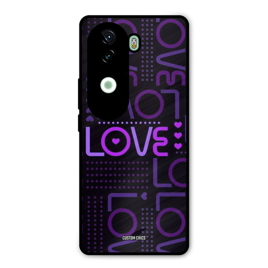Violet Love Vivo V40e Mobile Back Cover - Typography PrintShield Case