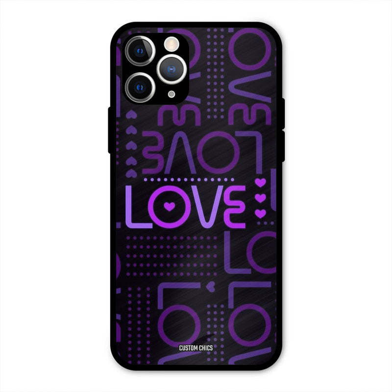 Violet Love iPhone 11 Pro Mobile Back Cover - Typography PrintShield Case