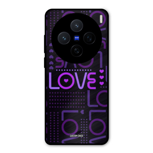Violet Love Vivo X200 Mobile Back Cover - Typography PrintShield Case
