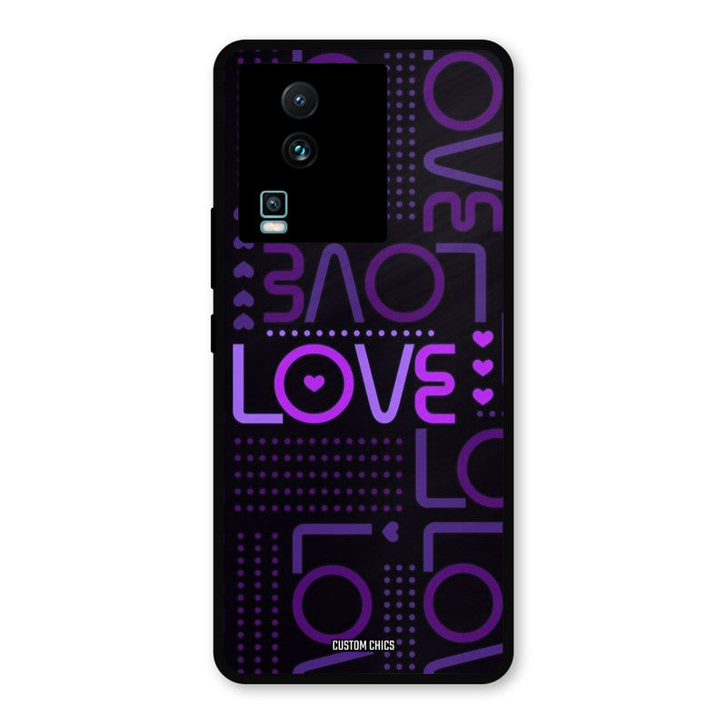 Violet Love IQOO Neo 7 Mobile Back Cover - Typography PrintShield Case