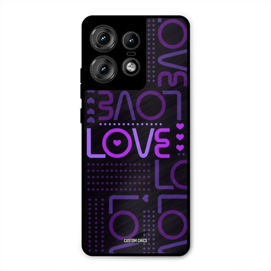 Violet Love Motorola Edge 50 Pro Mobile Back Cover - Typography PrintShield Case