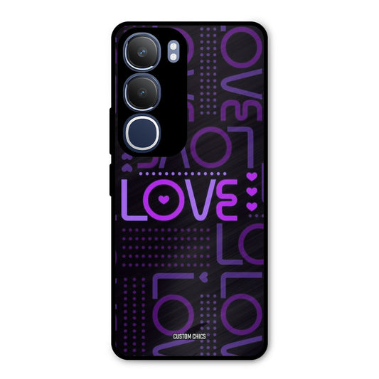 Violet Love Vivo Y29 Mobile Back Cover - Typography PrintShield Case