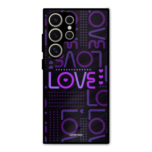 Violet Love Samsung Galaxy S24 Ultra Mobile Back Cover - Typography PrintShield Case