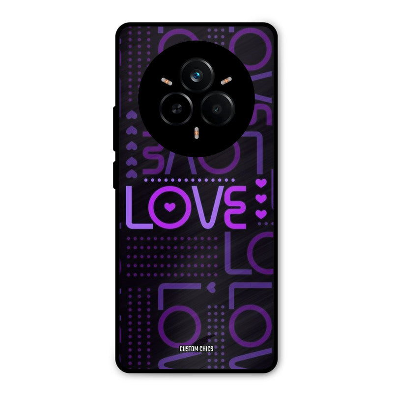 Violet Love Realme 14 Pro Mobile Back Cover - Typography PrintShield Case