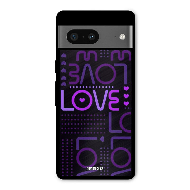 Violet Love Google Pixel 7 Mobile Back Cover - Typography PrintShield Case