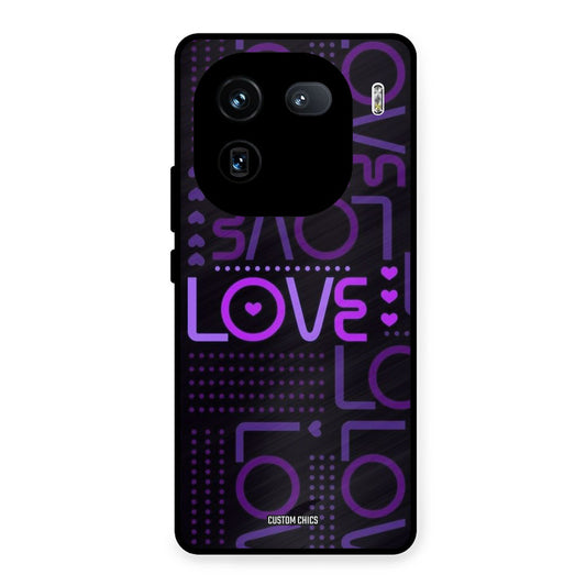 Violet Love iQOO 12 Mobile Back Cover - Typography PrintShield Case