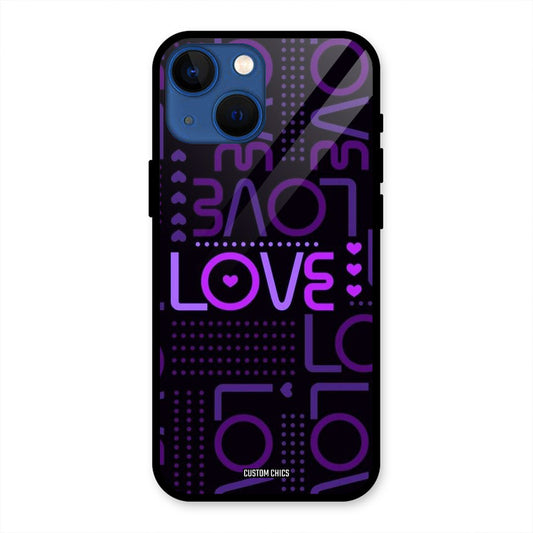Violet Love iPhone 13 Mini Mobile Back Cover - Typography PrintShield Case