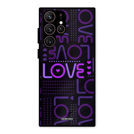 Violet Love Samsung Galaxy S22 Ultra Mobile Back Cover - Typography PrintShield Case