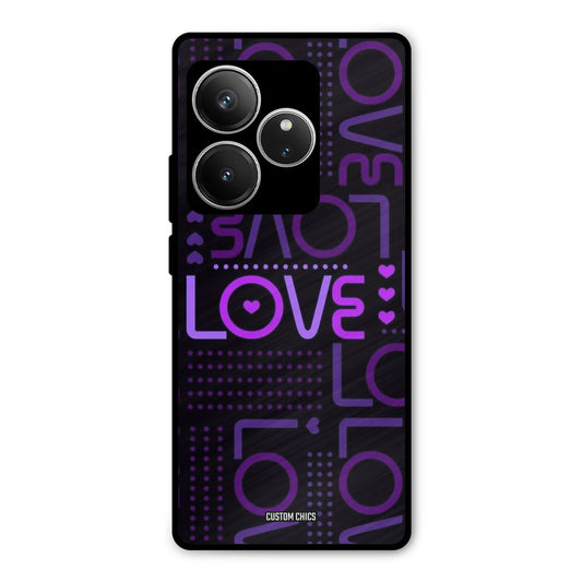 Violet Love Realme GT 6 Mobile Back Cover - Typography PrintShield Case